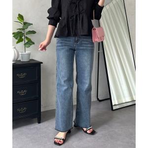 ジーンズ デニム デニムパンツ ストレッチスリムストレートデニム レディース