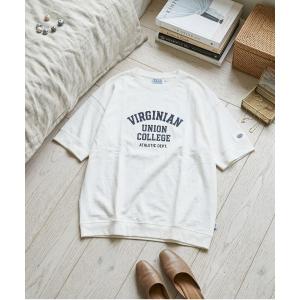 tシャツ 「DISCUS ATHLETIC/ディスカス アスレチック」袖切替ルーズプリント半袖Tシャツ/カレッジプリント半袖スウェットTシャ