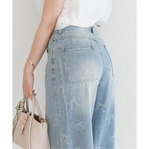 ワイドパンツ パンツ 2026春夏新作 一部店舗限定 リボンモチーフデニムワイドパンツ レディース