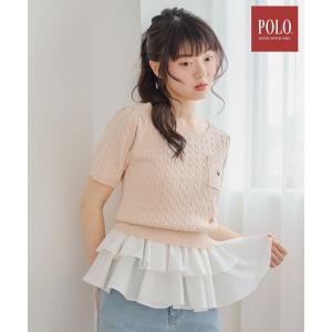 ニット セーター 「POLO BCS(ポロ・ビーシーエス)」スカラップニット（半袖）　666082 レディース