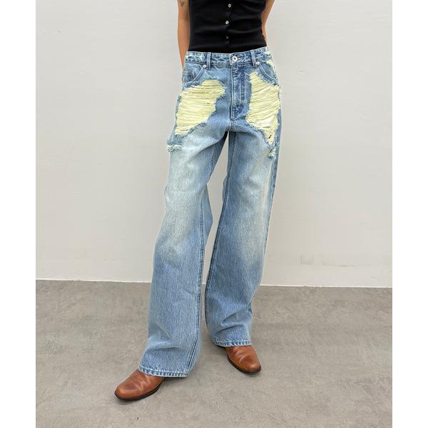 ジーンズ デニム デニムパンツ ブロークンダメージデニムパンツ レディース メンズ