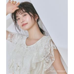 ブラウス シャツ 入学式 2026春夏新作 シアーレースラッフルフリルブラウス レディース