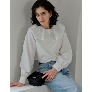 ブラウス シャツ 「MEISM by Re:EDIT」「襟取り外し可能」フリルモチーフビッグカラーブラウス レディース