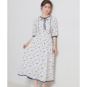 ワンピース 「着映え」水彩フラワーワンピース