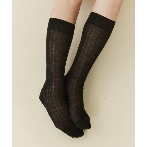 靴下 シアーリブソックス レディース