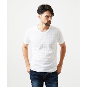 tシャツ 「日本製」千鳥リンクスVネック半袖カットソー メンズ
