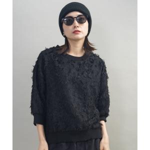 ブラウス シャツ ジャガード　リブトップス レディース