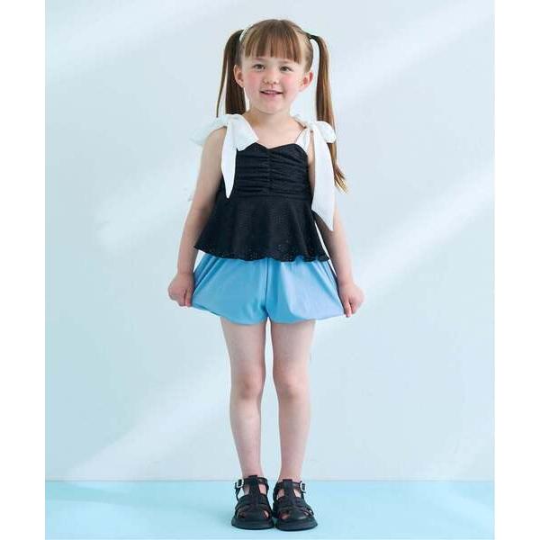 水着 「SWIM」「UVカット」レーストップス・バルーンパンツセパレート水着 キッズ 子供 女の子