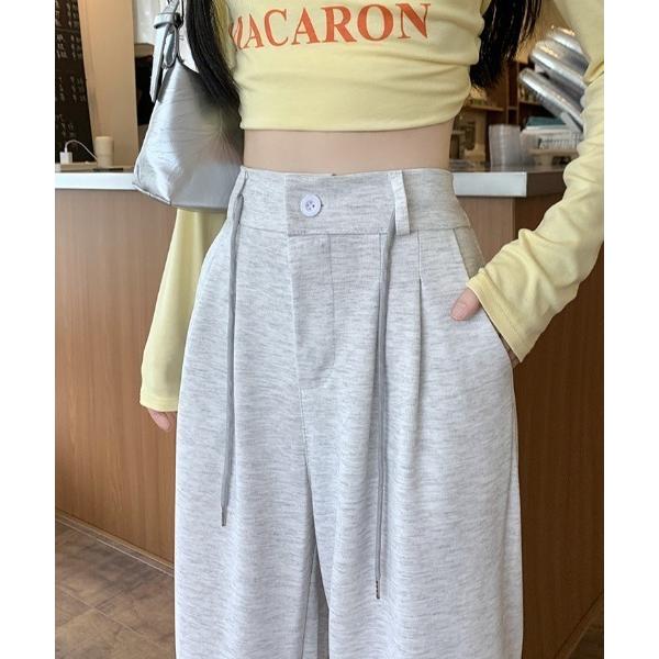 ワイドパンツ スウェットパンツ ジャージ フロントボタン セミワイドスウェットパンツ レディース