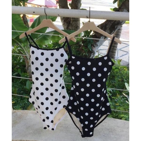 水着 バックリボンポルカドットスイムウェア レディース