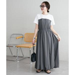 ワンピース 「WEB限定」半袖ドッキングバルーンワンピース