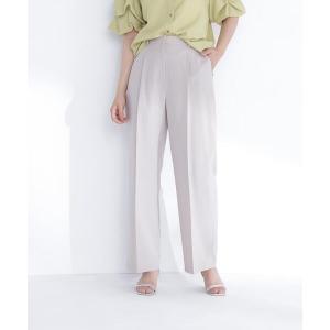 ワイドパンツ パンツ リネンライクタックワイドパンツ レディース
