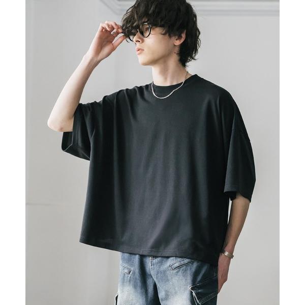 tシャツ AIR TEC+ 接触冷感・遮熱・UVカット 多機能オーバーサイズショート丈半袖Tシャツ ...