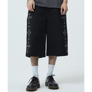 パンツ 「mahagrid/マハグリッド」CROSS STUD TWILL SHORTS/クロススタッズ ツイルショーツ レディース メンズ