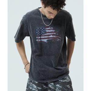 tシャツ 「mahagrid/マハグリッド」WASHED FLAG TEE/ウォッシュド フラッグ Tシャツ レディース メンズ