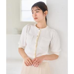 カーディガン 2026春夏新作 配色スパンコールカーディガン レディース