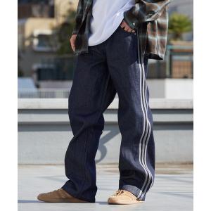 ジーンズ adidas/アディダス ファイヤーバード スリーストライプス ストレートトラックデニムパンツ 2026年春夏 メンズ レディース