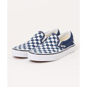スニーカー VANS ヴァンズ CLASSIC SLIP-ON スリッポン VN000DAHFOB CHK DEEP INDIGO メンズ