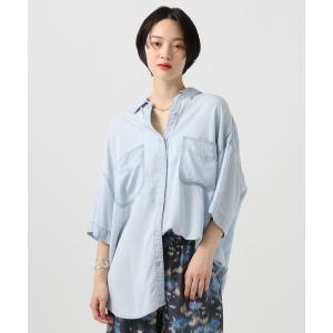 ブラウス シャツ 2WAYデニム半袖シャツ レディース