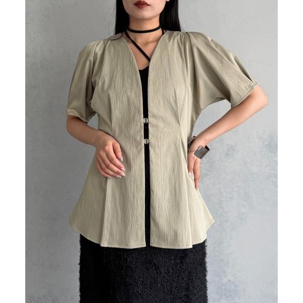ブラウス シャツ 半袖 「＆ｇ'aime 」ウエストタックチュニック　Waist-Tucked Tu...