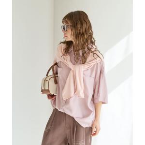 ブラウス シャツ 「簡単ブラウジング仕様」2WAYスタンダート半袖シャツ レディース