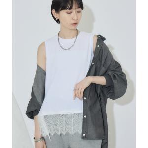 tシャツ WEB限定 ROSIEE 裾レーストップス レディース