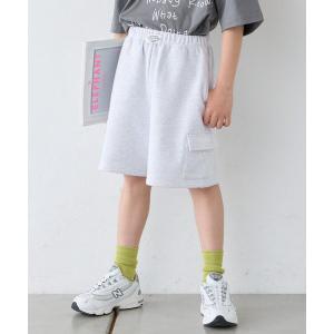 ワイドパンツ ハーフパンツ パンツ 短パン 「KIDS」スウェットカーゴショーツ キッズ 子供服 男の子 女の子