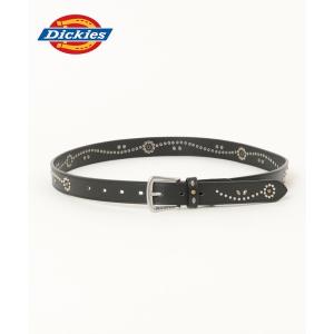 ベルト 「Dickies/ディッキーズ」フラワースタッズPU合皮ベルト/ウエスタンデザイン メンズ