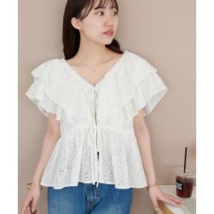 ブラウス シャツ 「India」レースフリルフレンチブラウス レディース