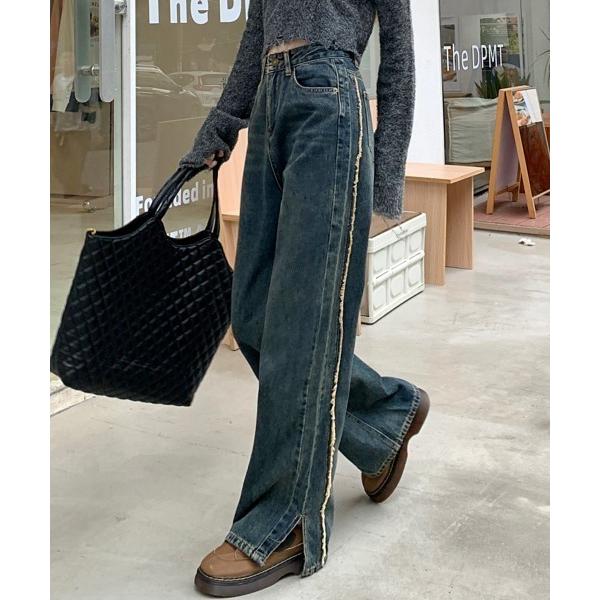 「by muni:r」 デニムパンツ SMALL ブルー レディース