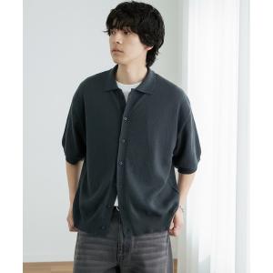 シャツ 接触冷感 ショート丈 ブークレ ベーシック 半袖ニットシャツ「UVカット/ウォッシャブル」 メンズ レディース｜ZOZOTOWN Yahoo!店