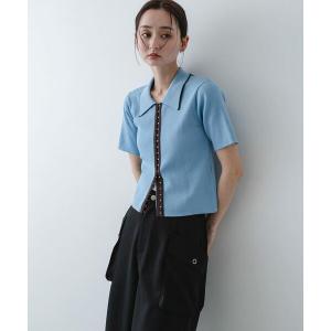 ニット セーター バイカラーエリツキホックニット レディース