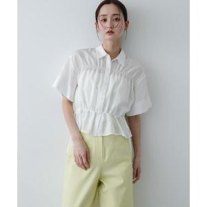 ブラウス シャツ クロップドペプラムシャーリングシャツ レディース