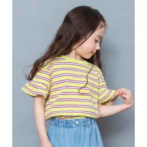 tシャツ 「WEB限定」袖フリルボーダー半袖Tシャツ キッズ 子供服 女の子