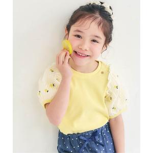 tシャツ 袖刺繍シアースリーブ半袖Tシャツ キッズ 子供服 女の子