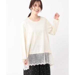 tシャツ レース切り替えカットソー レディース
