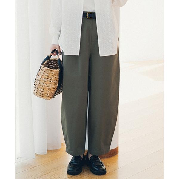 パンツ コットンサテンゆるテーパードパンツ「プチ・プラスサイズあり」 レディース