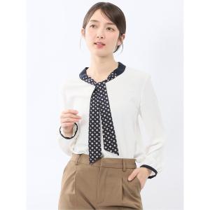 ブラウス シャツ 「オフィス 綺麗目」m.f.エディトリアル レディース スカーフタイ プルオーバー 長袖 ブラウス レディース