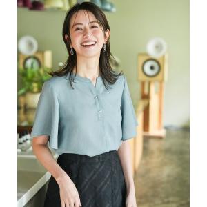 ブラウス シャツ スムージーポリエステル スキッパー ブラウス レディース