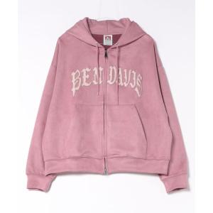 パーカー 「BEN DAVIS/ベンデイビス」フェイクスエード ワッペン フルジップパーカー ダブルジップ メンズ レディース