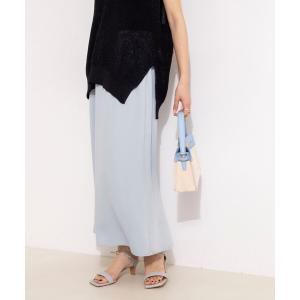 スカート ウォッシャブルハイスペックサテンロングスカート