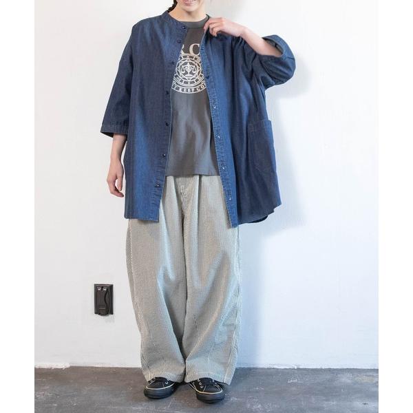 パンツ R4450 ストライプのギャルソンパンツ レディース