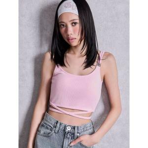 GYDA（ジェイダ） キャミソール ショルダーストラップリブベアビスチェ