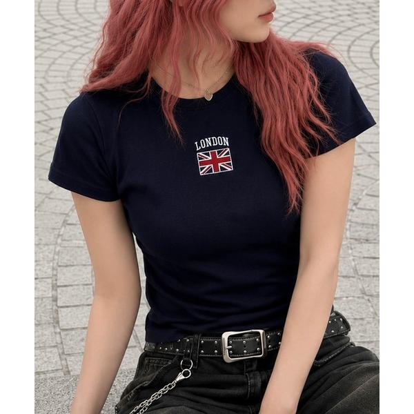 tシャツ 半袖 半袖ピタTシャツ/ユニオンジャック レディース