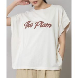 tシャツ The Plum”ロゴプリントタックスリーブTシャツ レディース