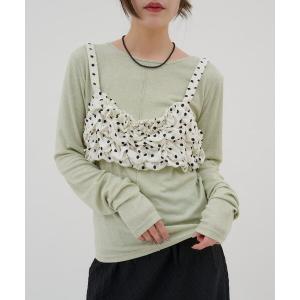 ブラウス シャツ 「umm.」ドット柄ポップコーンキャミ レディース