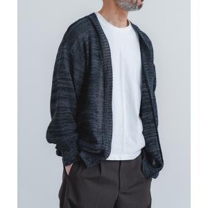 カーディガン 和紙エステル釦無しカーデ メンズ