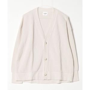 カーディガン エメラルド変形ワッフルVネックカーディガン レディース