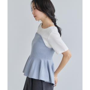 tシャツ ペプラムサマーニットドッキングカットソ...の商品画像