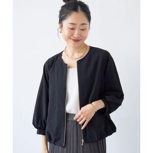 ブルゾン アウター カラミタンブラータックスリーブブルゾン レディース